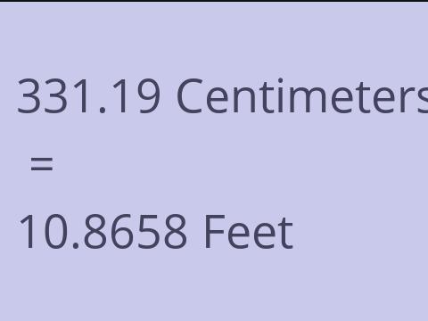 331.19 CM TO FEET