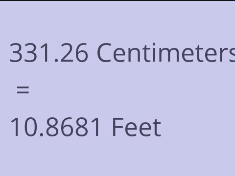 331.26 CM TO FEET