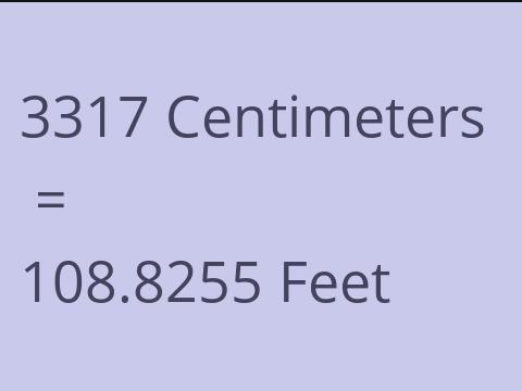 3317 CM TO FEET