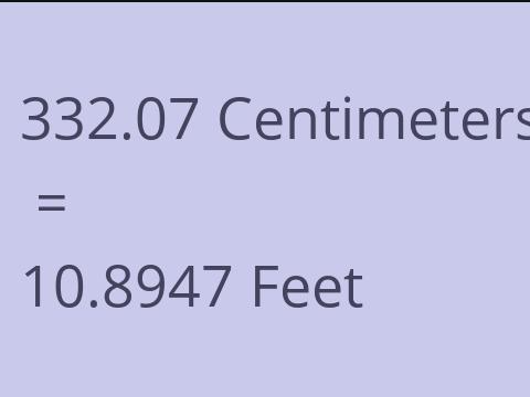 332.07 CM TO FEET