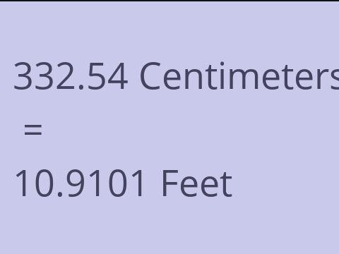 332.54 CM TO FEET