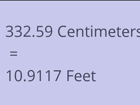 332.59 CM TO FEET