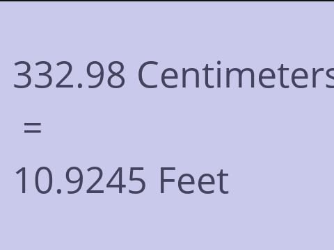 332.98 CM TO FEET