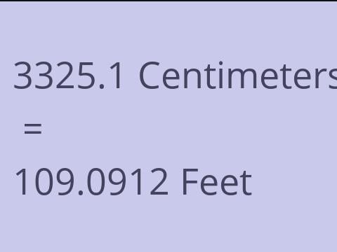 3325.1 CM TO FEET