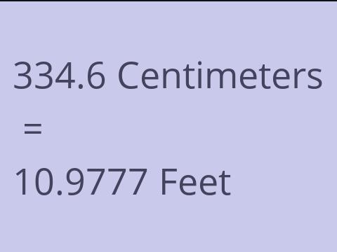 334.6 CM TO FEET