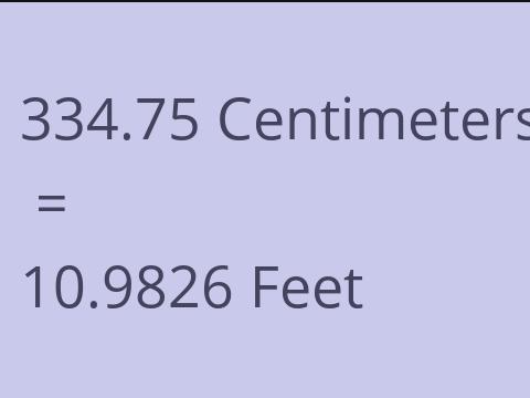 334.75 CM TO FEET