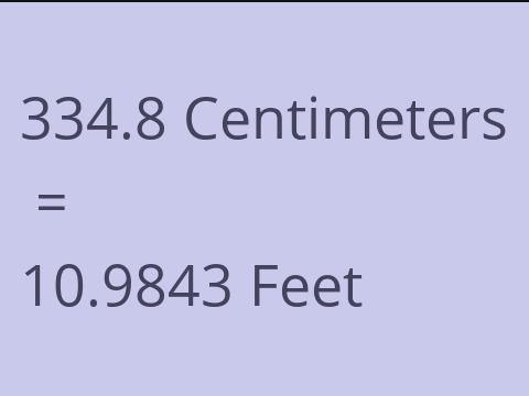 334.8 CM TO FEET