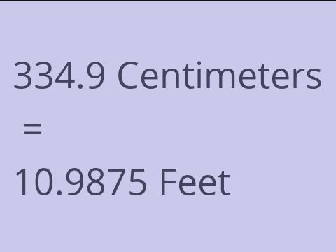 334.9 CM TO FEET