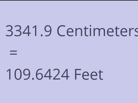 3341.9 CM TO FEET