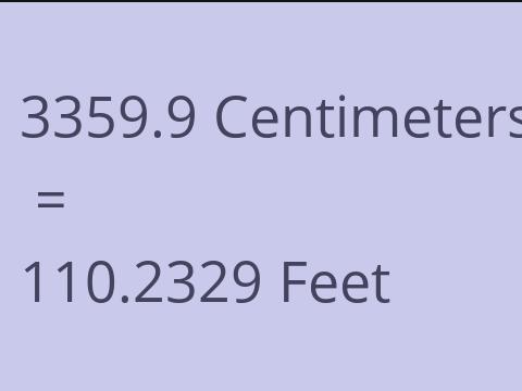 3359.9 CM TO FEET
