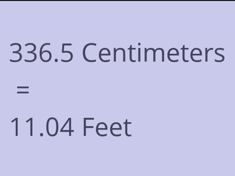 336.5 CM TO FEET