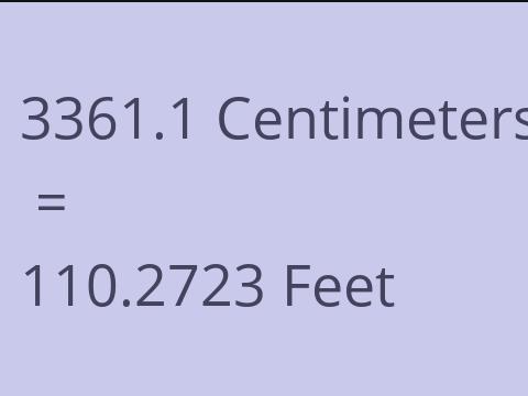 3361.1 CM TO FEET