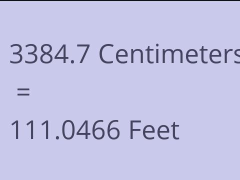 3384.7 CM TO FEET