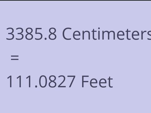 3385.8 CM TO FEET