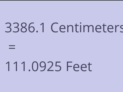 3386.1 CM TO FEET