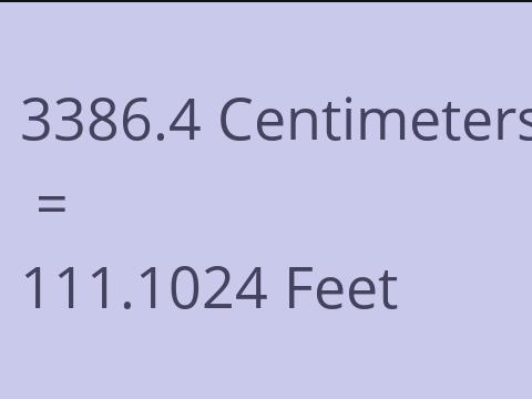 3386.4 CM TO FEET