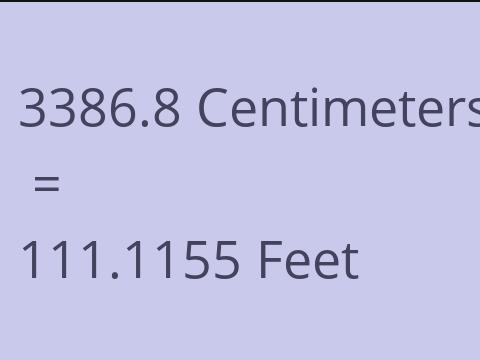 3386.8 CM TO FEET