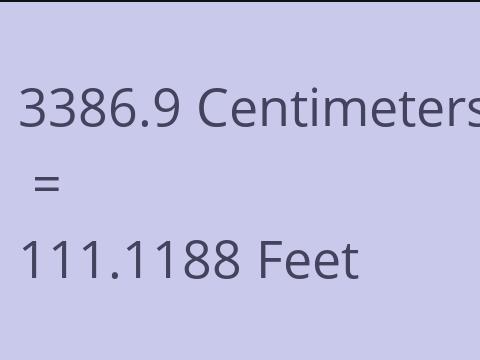 3386.9 CM TO FEET