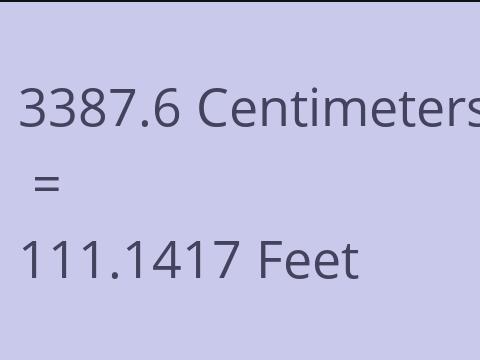 3387.6 CM TO FEET