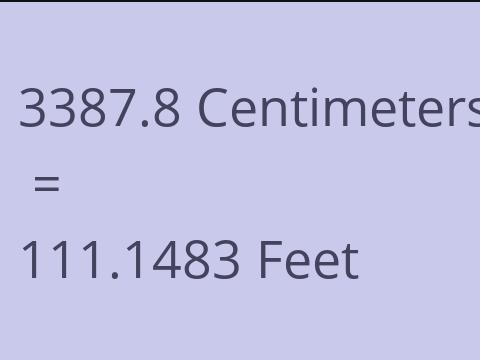 3387.8 CM TO FEET