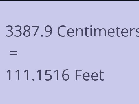 3387.9 CM TO FEET