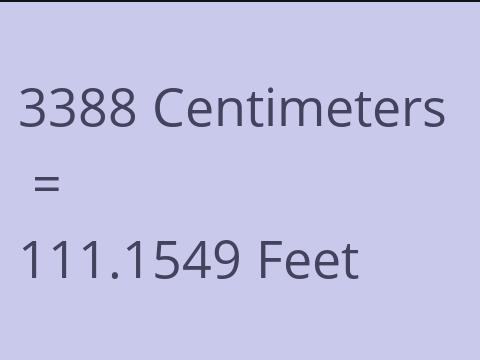 3388 CM TO FEET