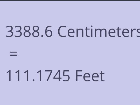 3388.6 CM TO FEET