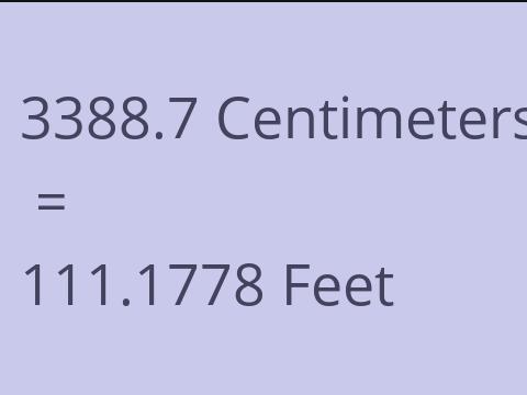 3388.7 CM TO FEET