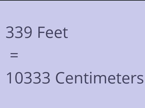 339 FEET TO CM