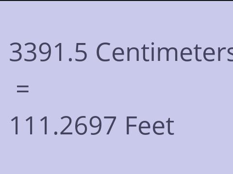 3391.5 CM TO FEET
