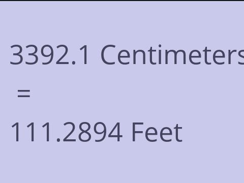3392.1 CM TO FEET