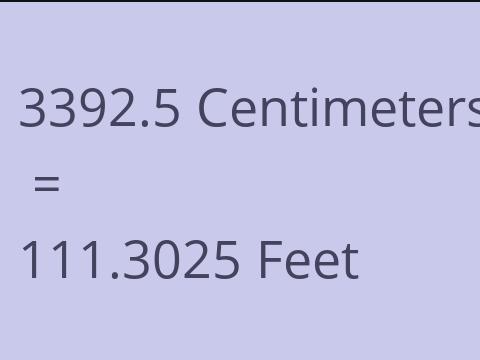 3392.5 CM TO FEET