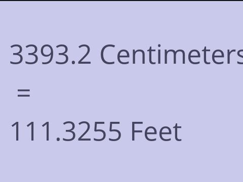 3393.2 CM TO FEET