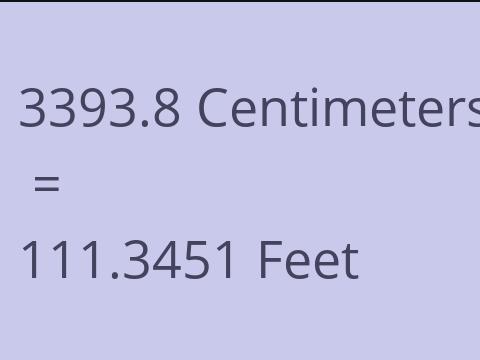 3393.8 CM TO FEET