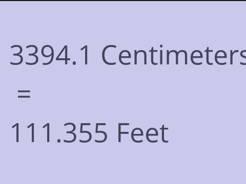 3394.1 CM TO FEET