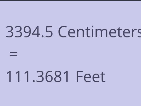 3394.5 CM TO FEET