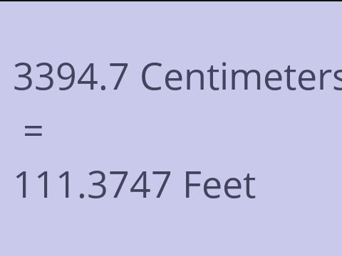 3394.7 CM TO FEET