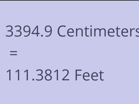 3394.9 CM TO FEET