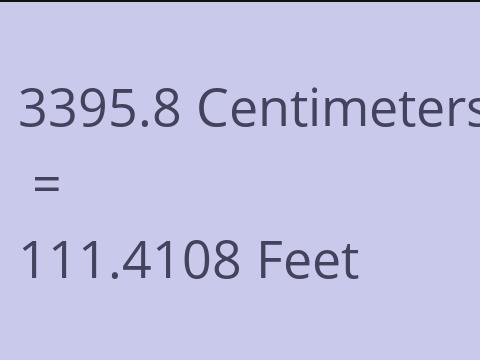 3395.8 CM TO FEET