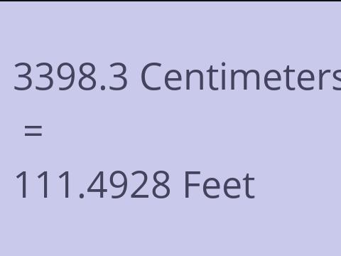 3398.3 CM TO FEET