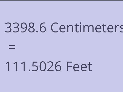 3398.6 CM TO FEET