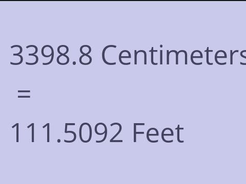 3398.8 CM TO FEET