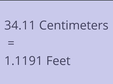 34.11 CM TO FEET