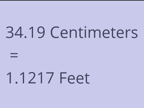 34.19 CM TO FEET