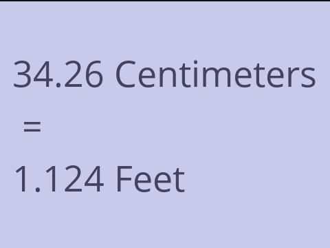 34.26 CM TO FEET