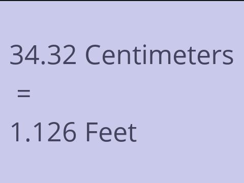 34.32 CM TO FEET