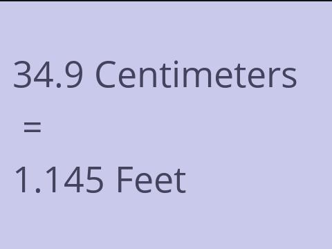 34.9 CM TO FEET