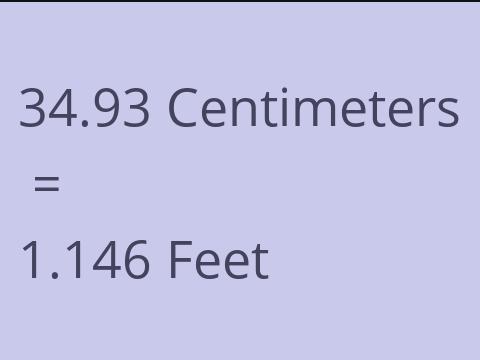 34.93 CM TO FEET