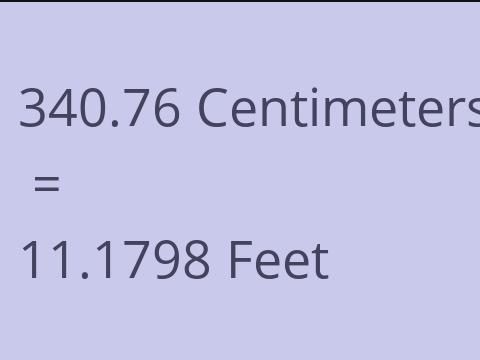 340.76 CM TO FEET