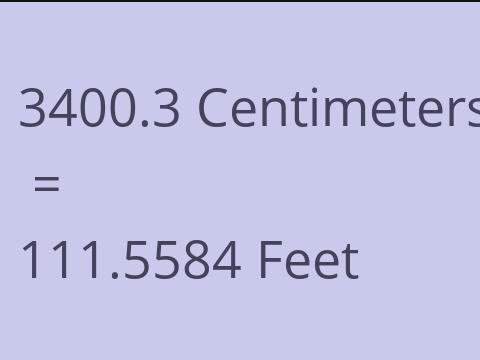 3400.3 CM TO FEET